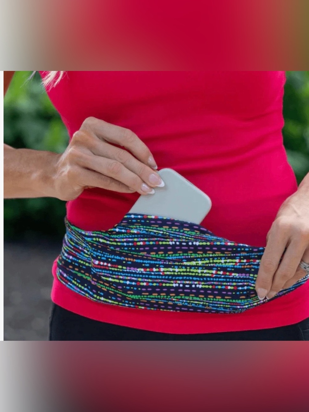 BANDI Multi-Color Neon Stripe Confetti Active‎ Travel Pocket Belt phone